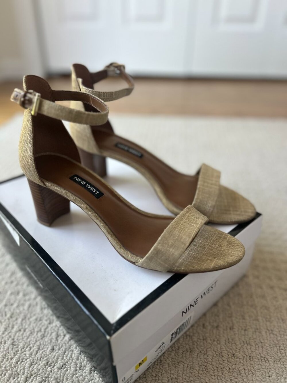 Nine West Pruce Gold Strappy Heeled Sandals Size 9M